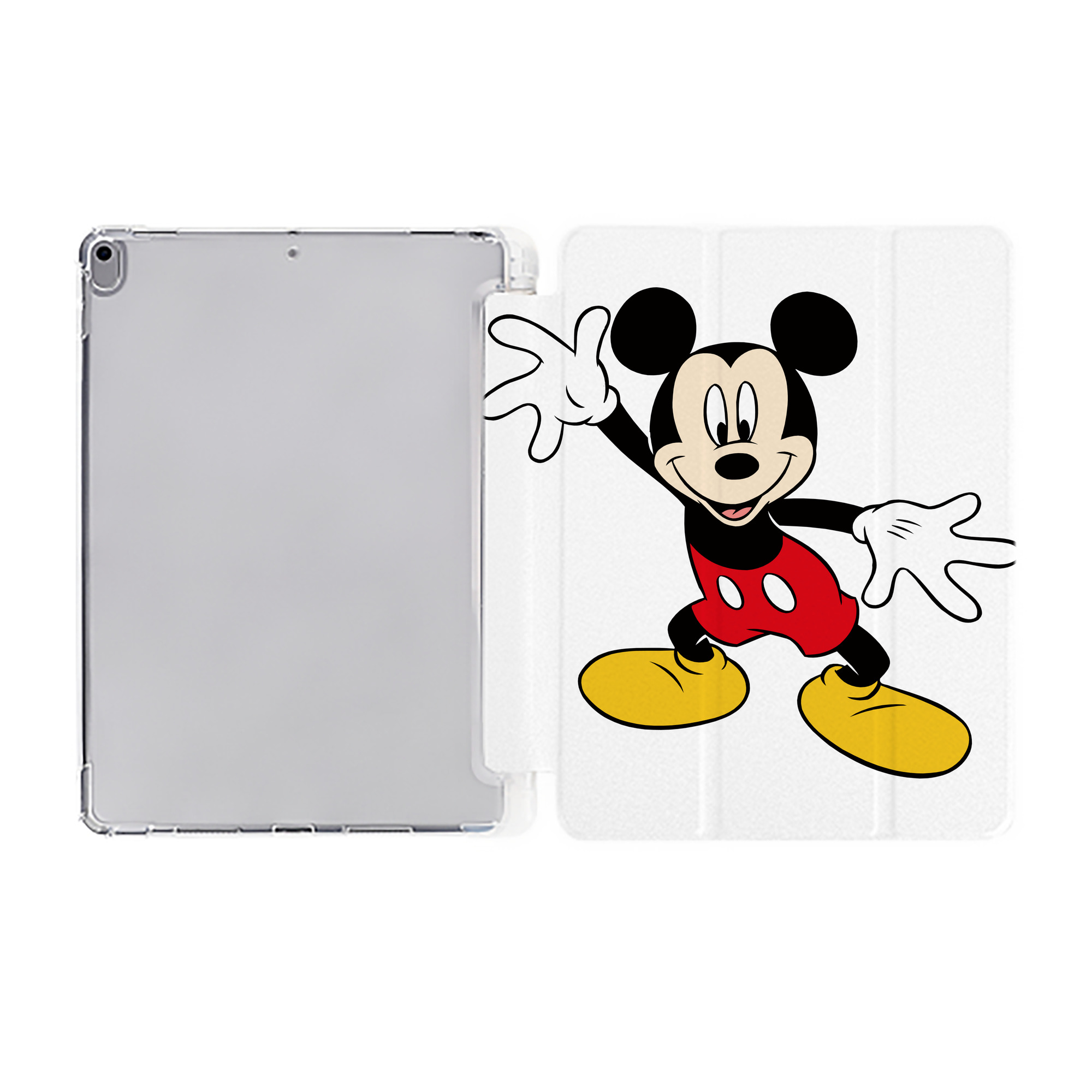 （画像用） ミッキーマウス Mickey Mouse IPad ケース ペン収納付き 三つ折りスタンド PUレザー×シリコン 対応機種9.5/10.5/10.9インチ